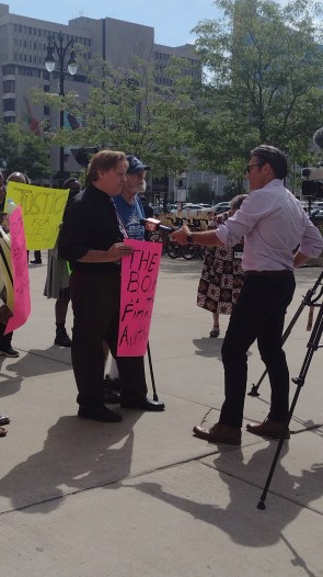Jason Colthorp interviewing DRACO Founder Scotty Boman on August 1. It was election eve. and the 4 year anniversary of Sheldy Smith being beaten.
